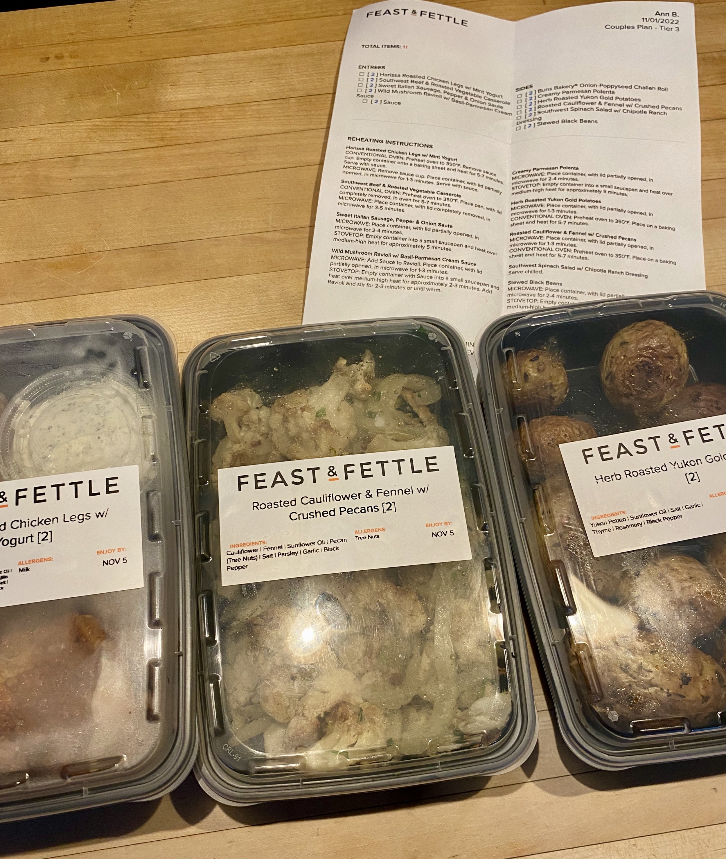 Review: Feast & Fettle Meal Delivery – BLISS & BELLINIS