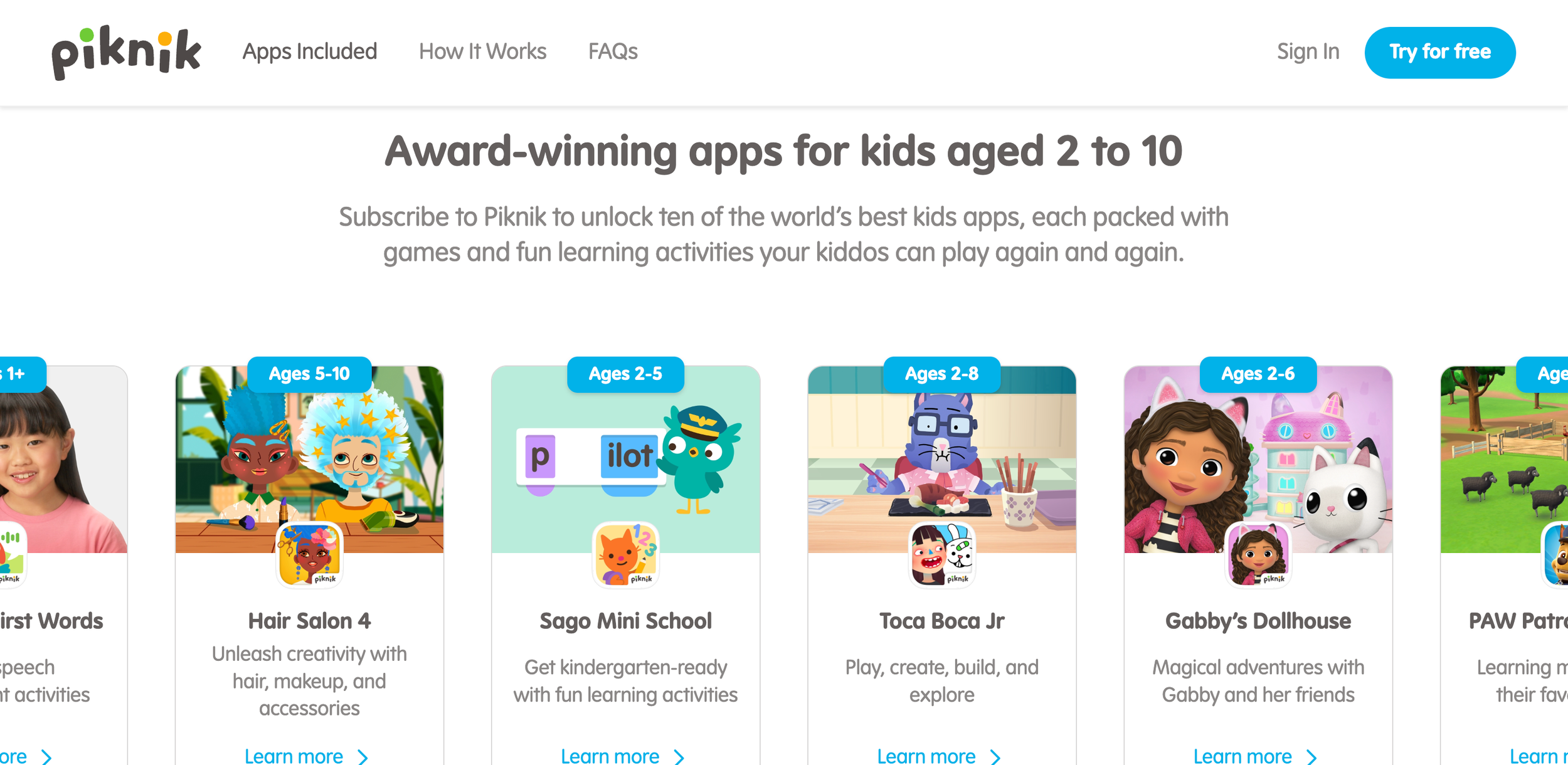 Piknik, the educational app bundle for kids