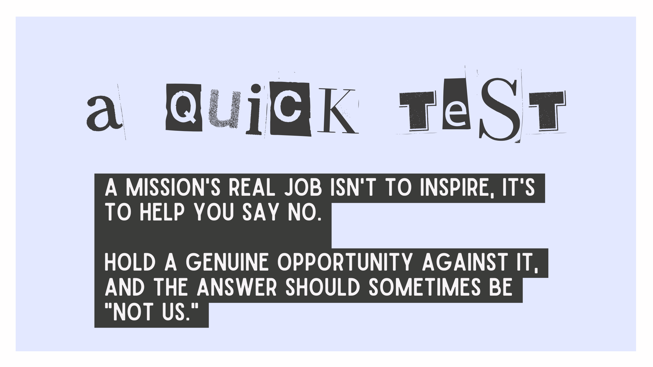 a quick test for your mission statement