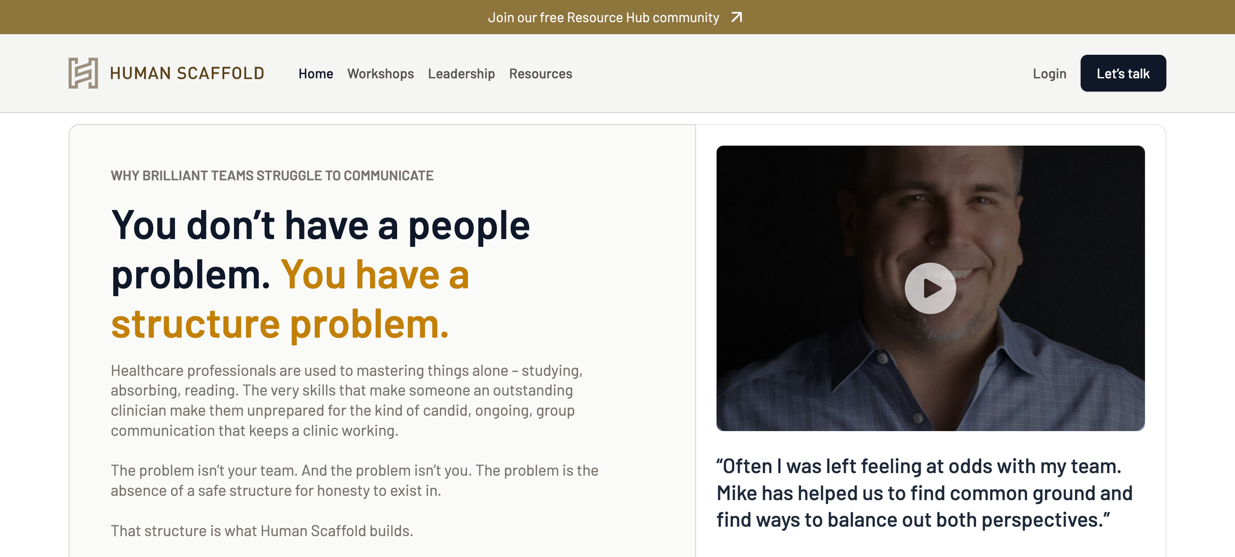 Human Scaffold, a consultancy for medical clinic leaders in Canada