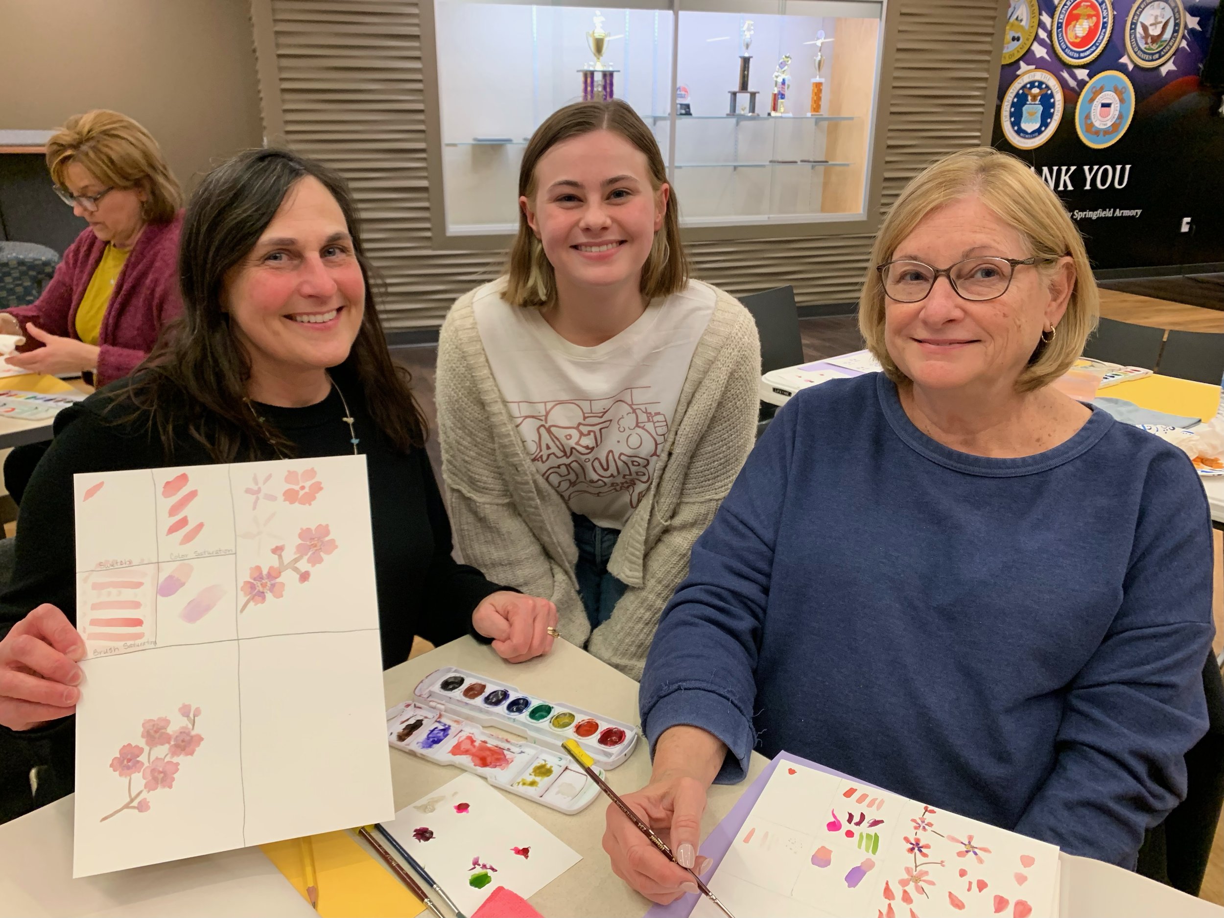 GHS Student Teaches Watercolor Greeting Card Class