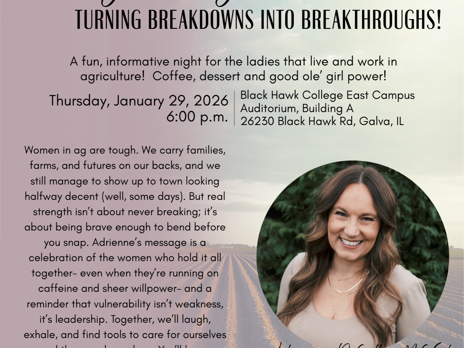 Farm Bureau to host Women’s Program: “Strong Enough to Bend; Turning Breakdowns into Breakthroughs!”