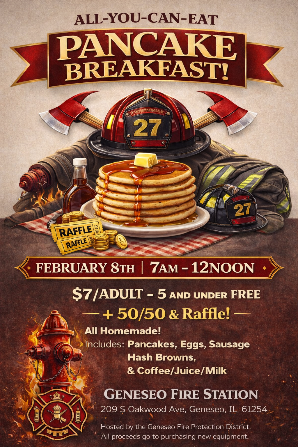 Geneseo Firefighters Pancake Breakfast Fundraiser