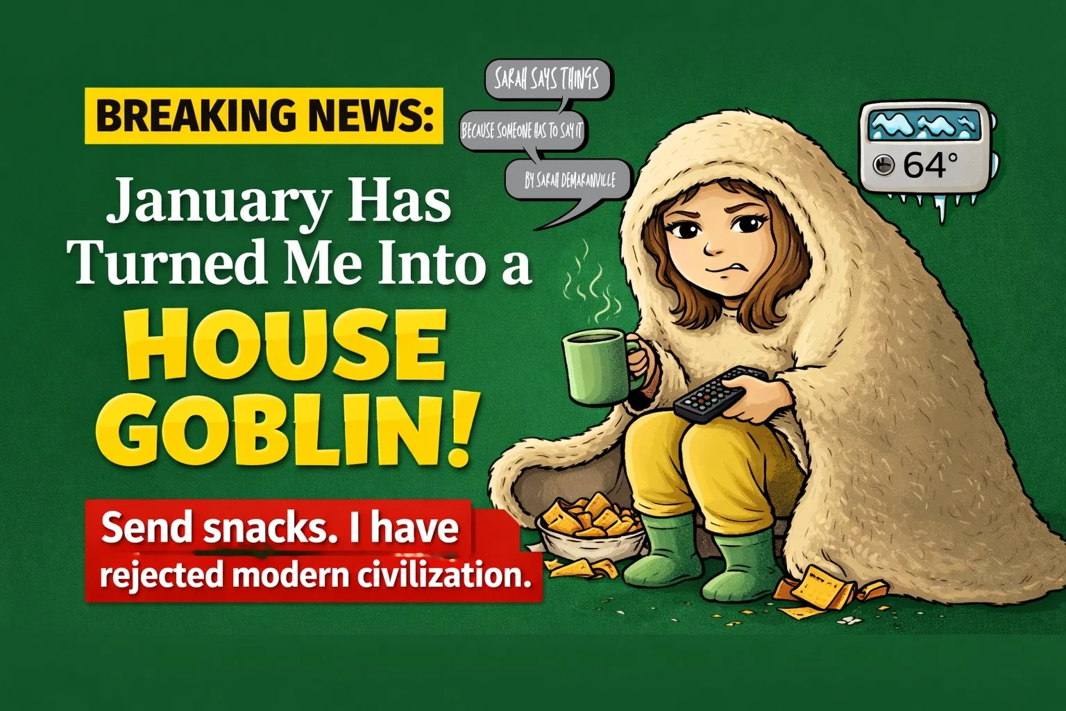Sarah Says Things: Cold Weather Has Turned Me Into a House Goblin