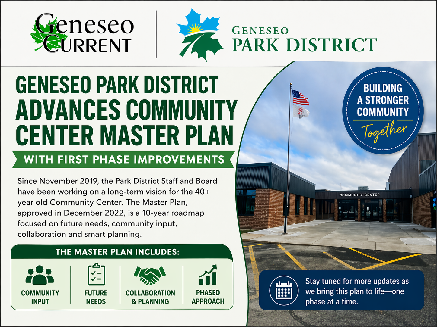 Geneseo Park District Advances Community Center Master Plan with First Phase Improvements