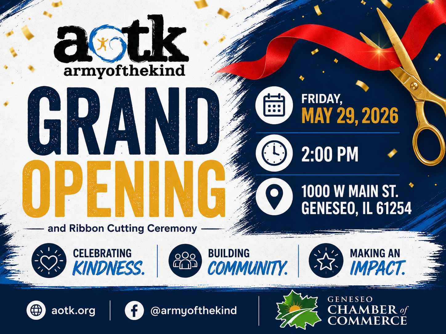 Geneseo Chamber to Host Ribbon Cutting for Army of the Kind Thrift Store