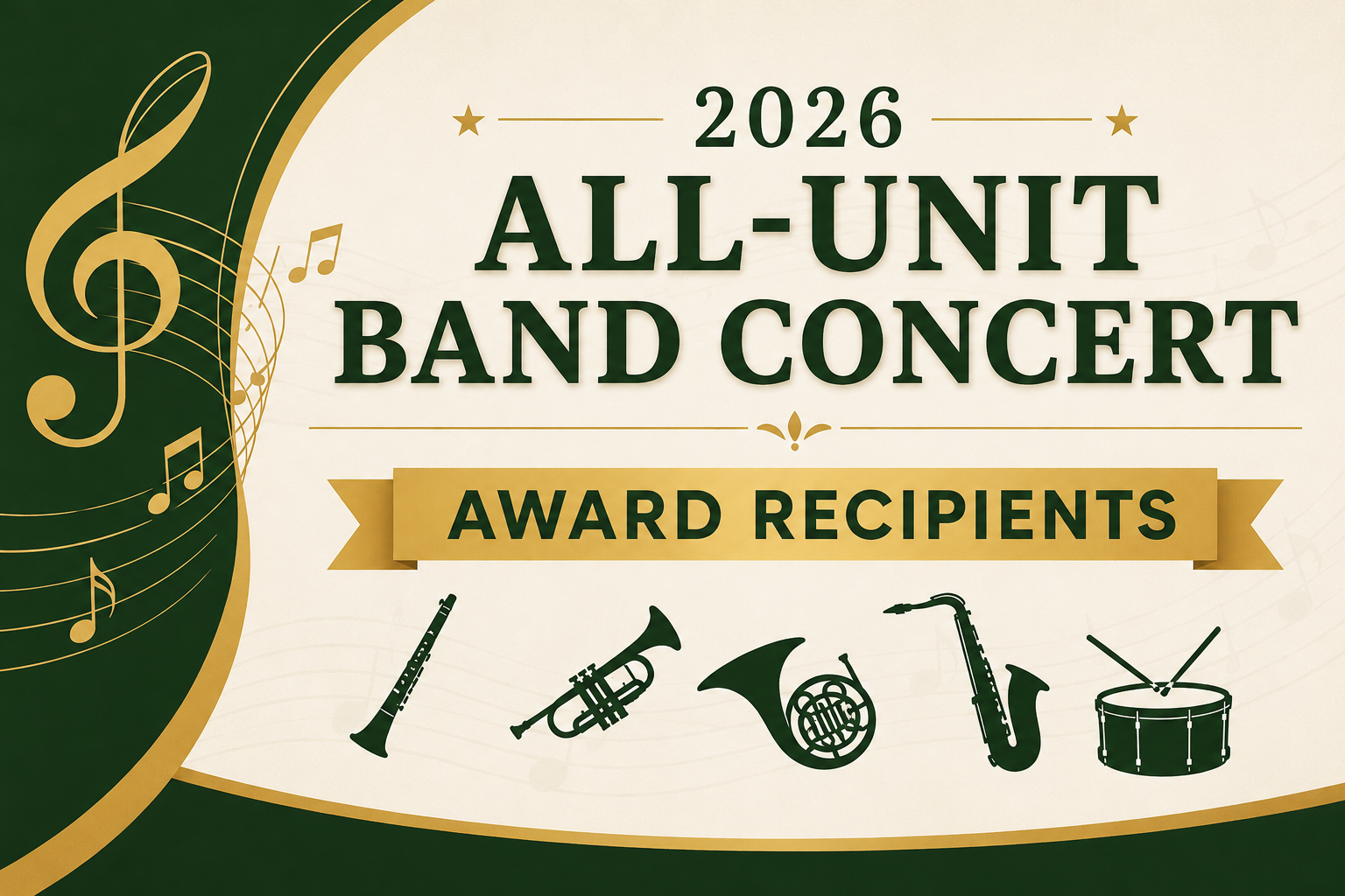 Award Recipients from the 2026 All-Unit Band Concert