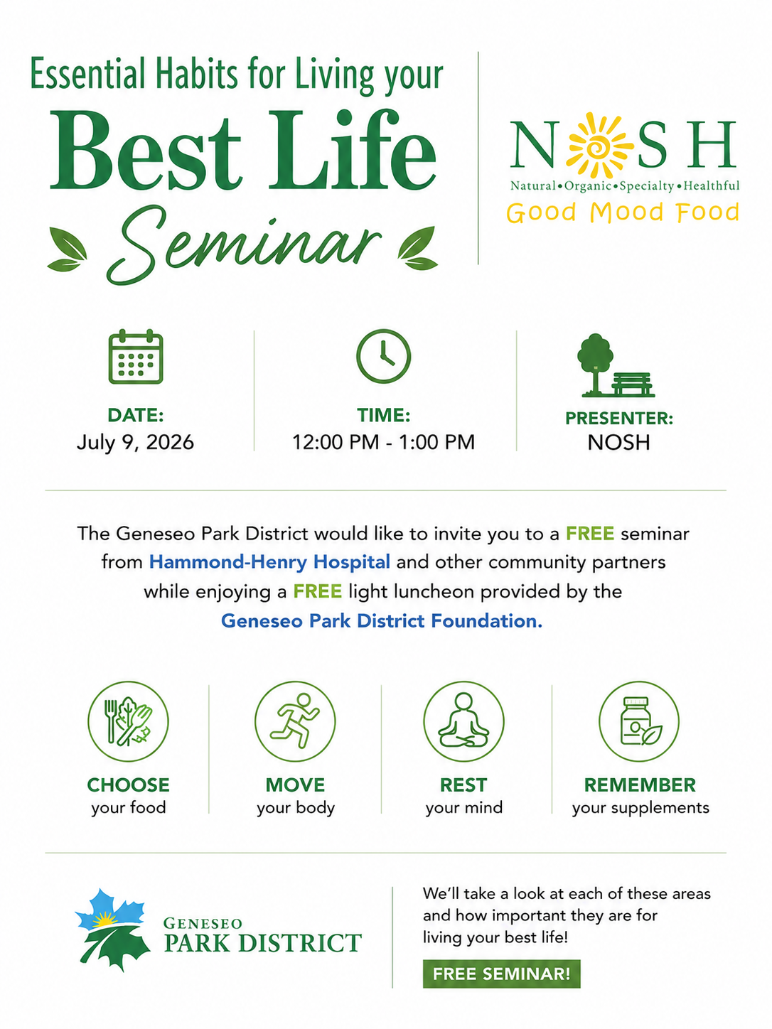 Free Seminar: Essential habits for Living Your Best Life