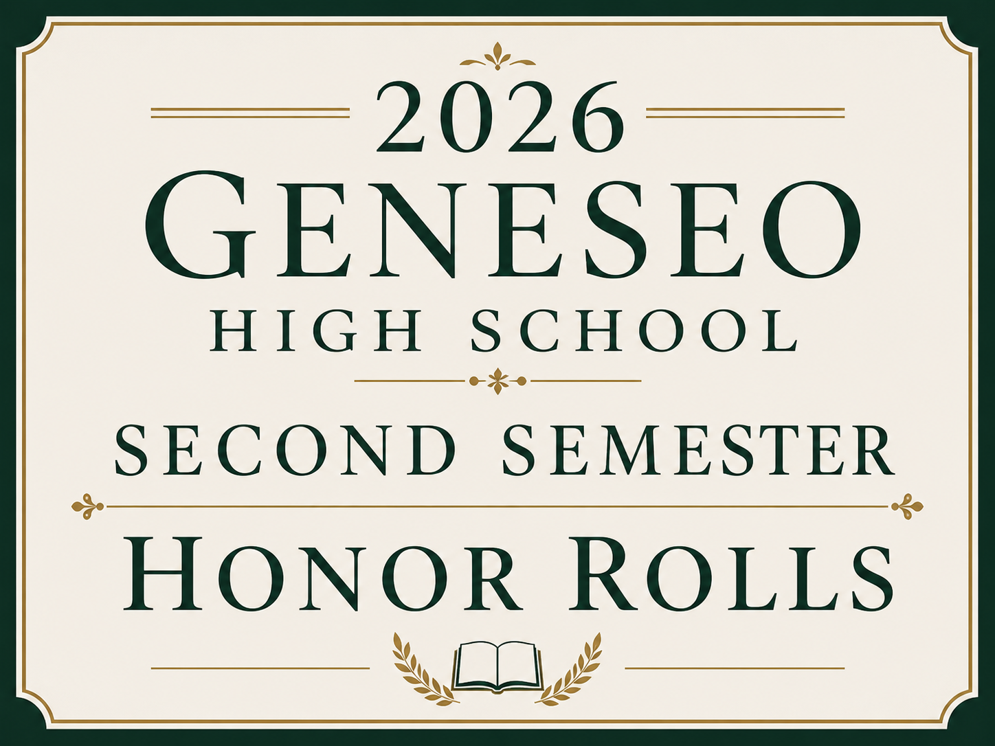 Geneseo High School:  Second Semester  Honor Roll