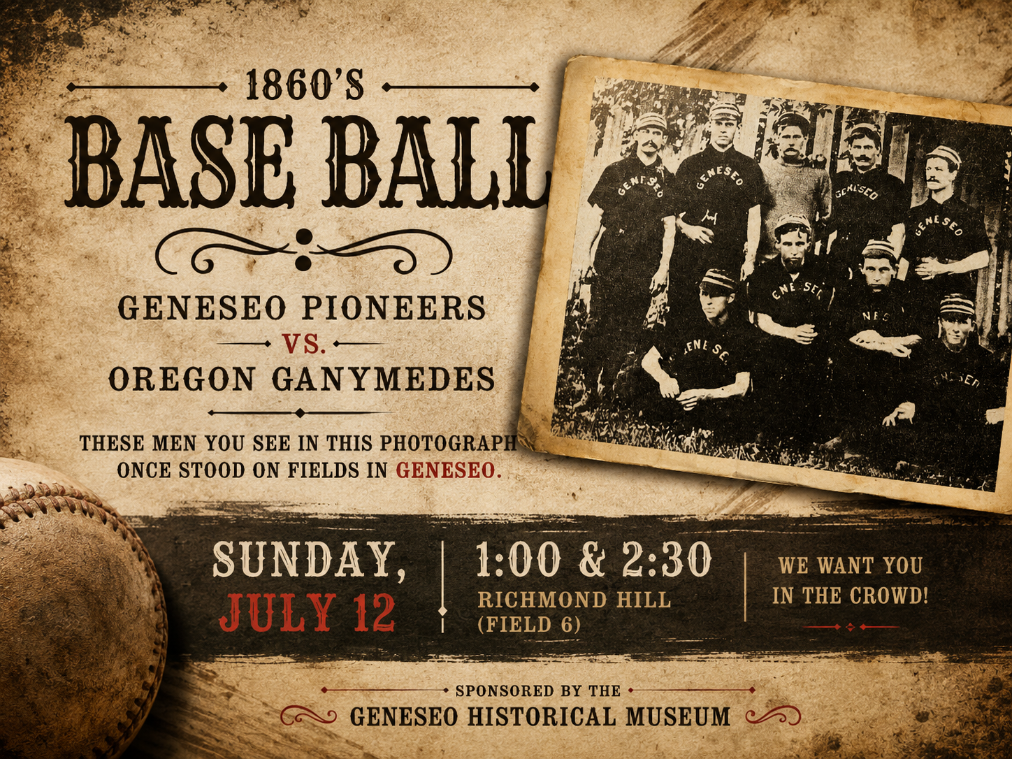 Baseball from the 1860’s Returns on July 12