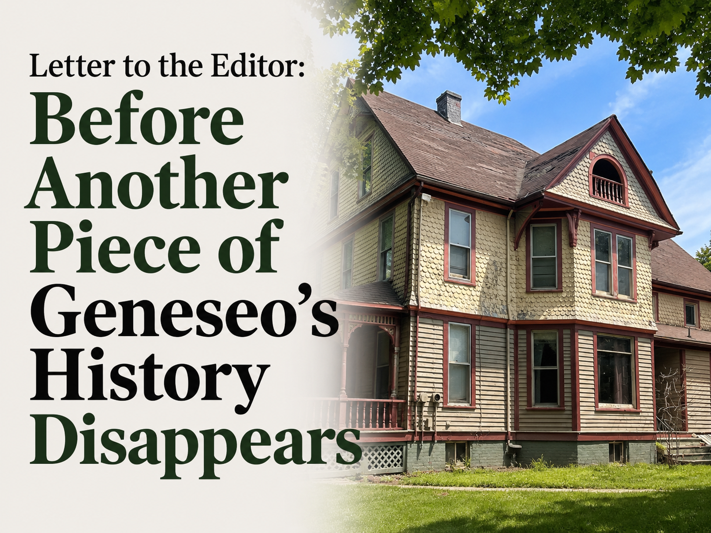 Letter to the Editor: Before Another Piece of Geneseo's History Disappears