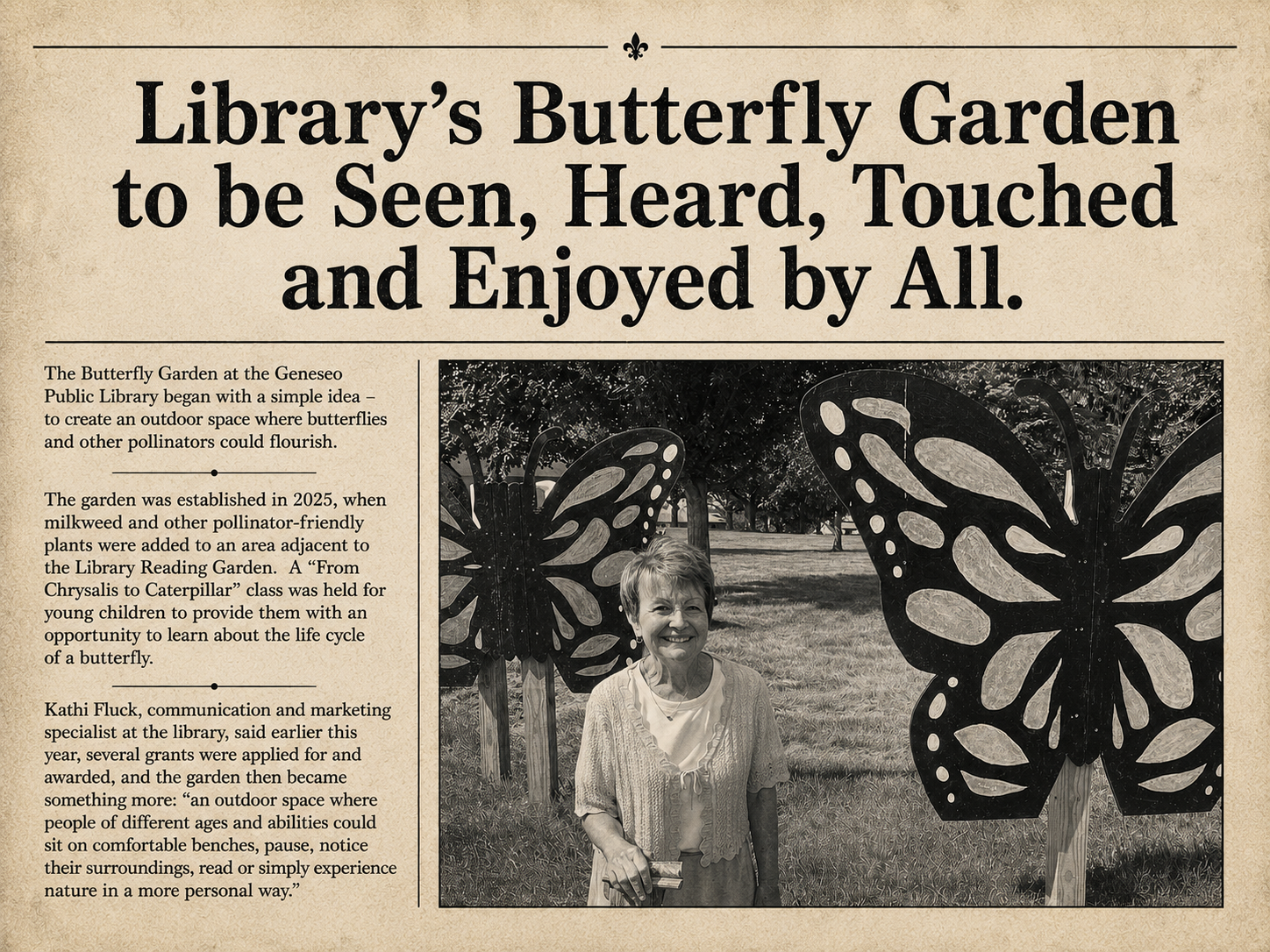 Library’s Butterfly Garden to be Seen, Heard, Touched and Enjoyed by All