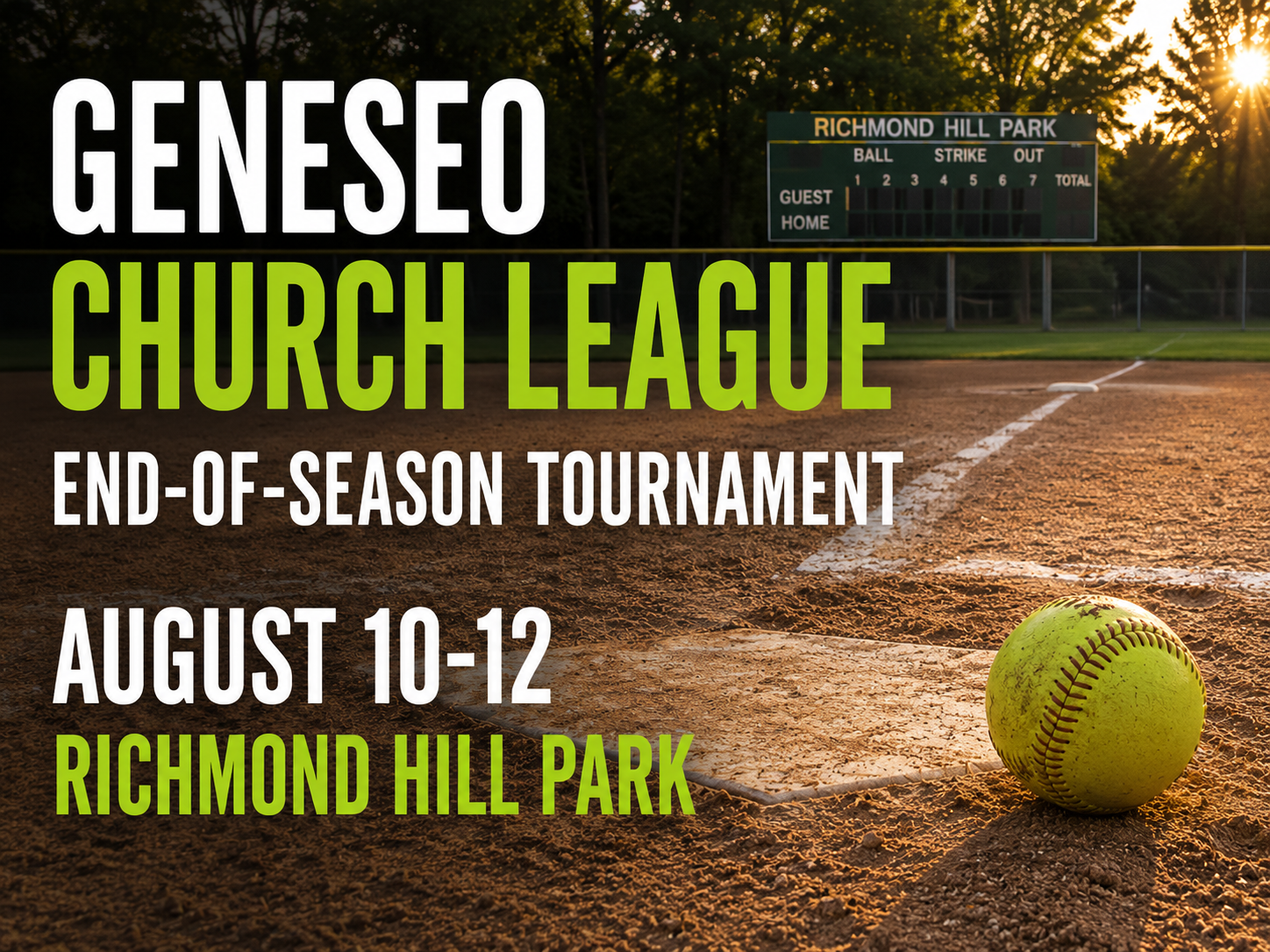 Geneseo Church League Tournament Set for Aug. 10–12 at Richmond Hill