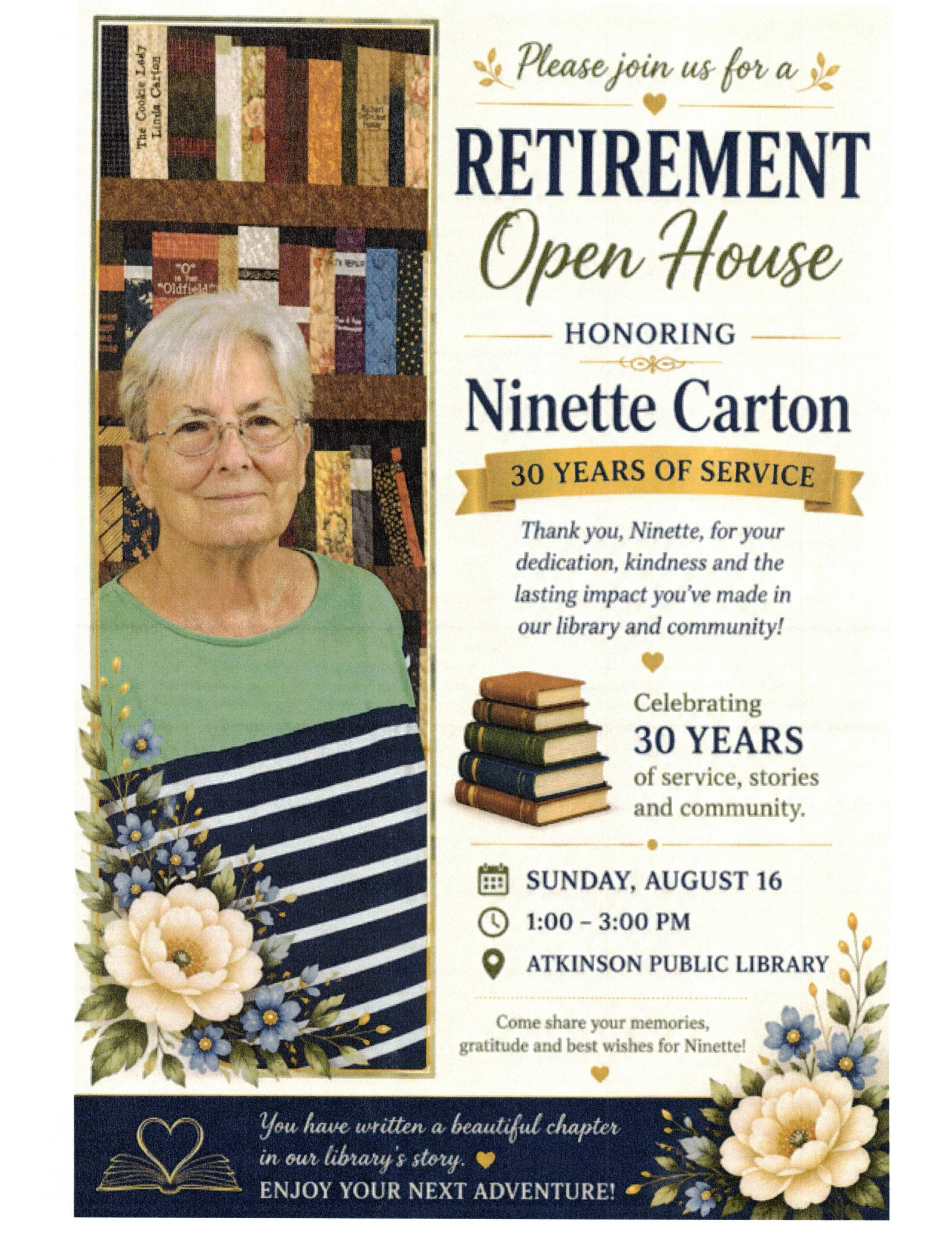 Retirement Open House for Ninette Carton