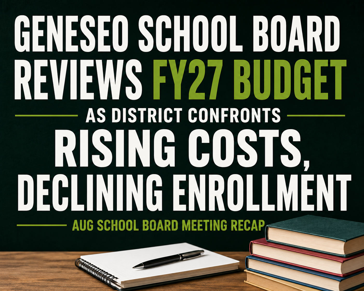 Geneseo School Board Reviews FY27 Budget as District Confronts Rising Costs, Declining Enrollment