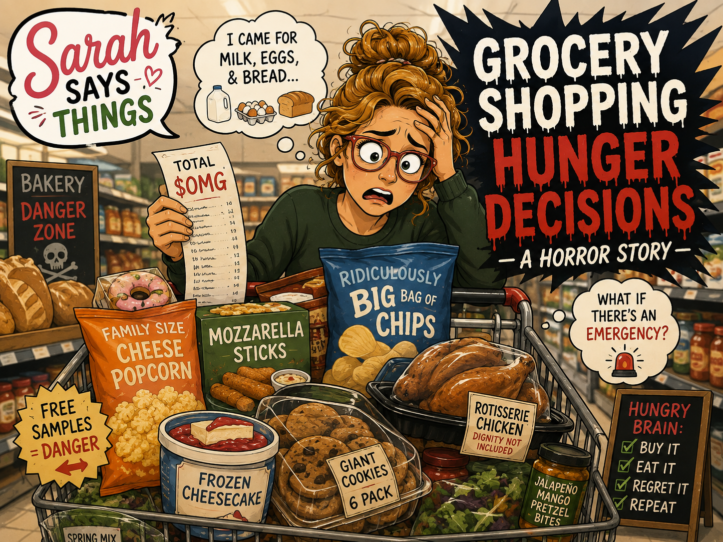 Sarah Says Things: Grocery Shopping Hunger Decisions — A Horror Story
