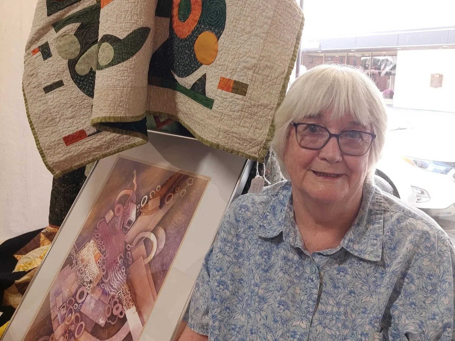 Karen Vroman’s Painted Quilts on Display at RutabagA Art