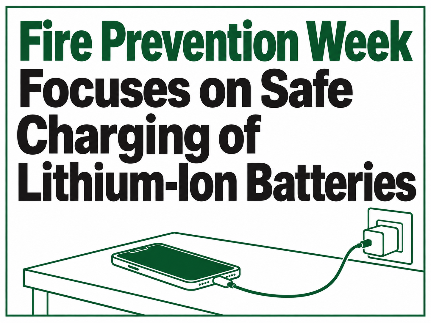 Fire Prevention Week Focuses on Safe Charging of Lithium-Ion Batteries