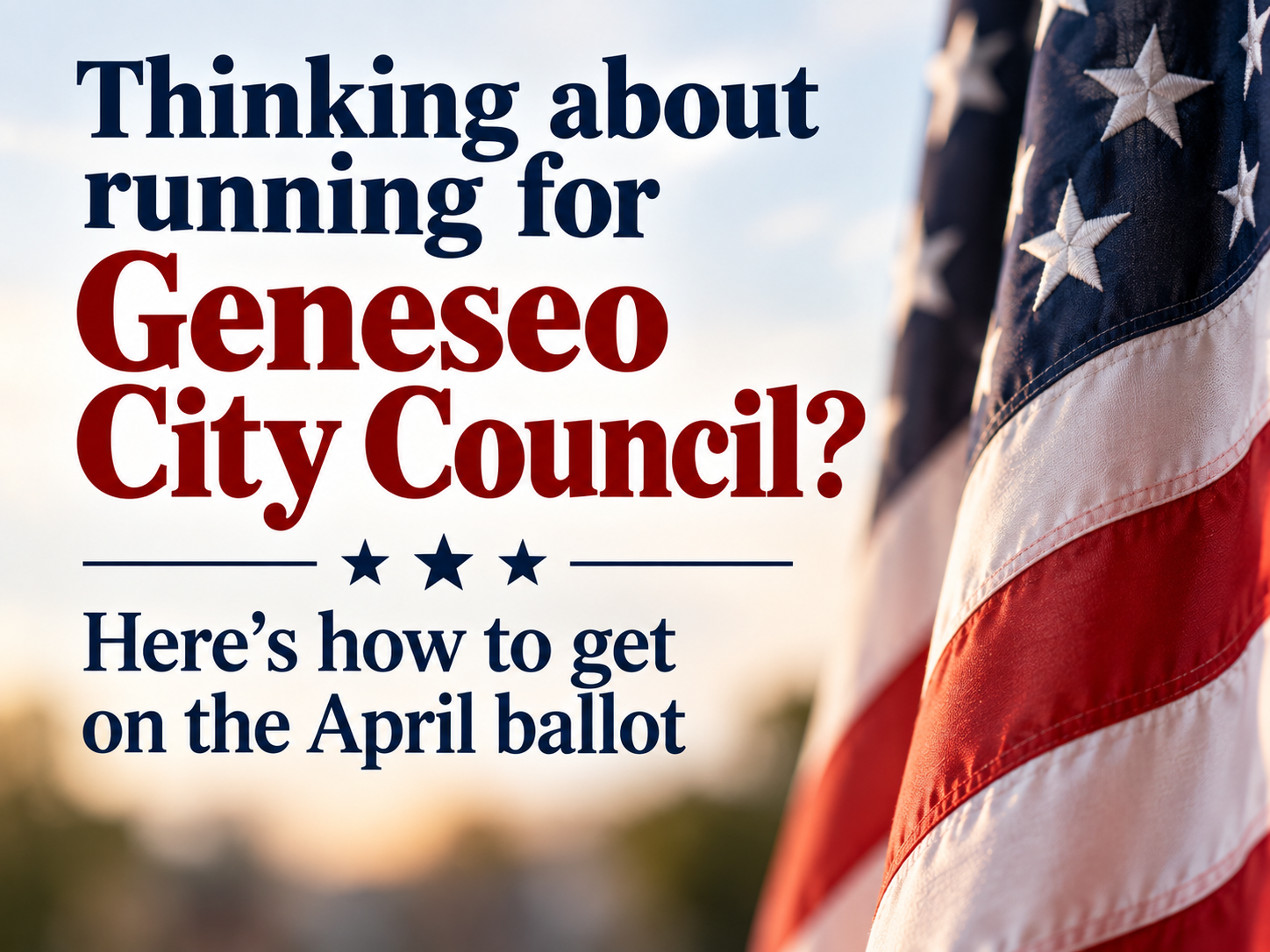 Thinking about running for Geneseo City Council? Here's how to get on the April ballot