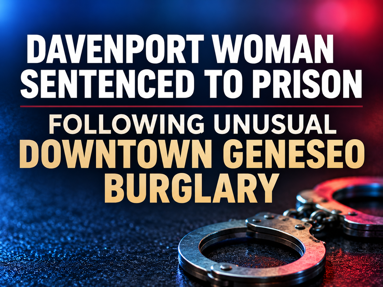 Davenport Woman Sentenced to Prison Following Unusual Downtown Geneseo Burglary