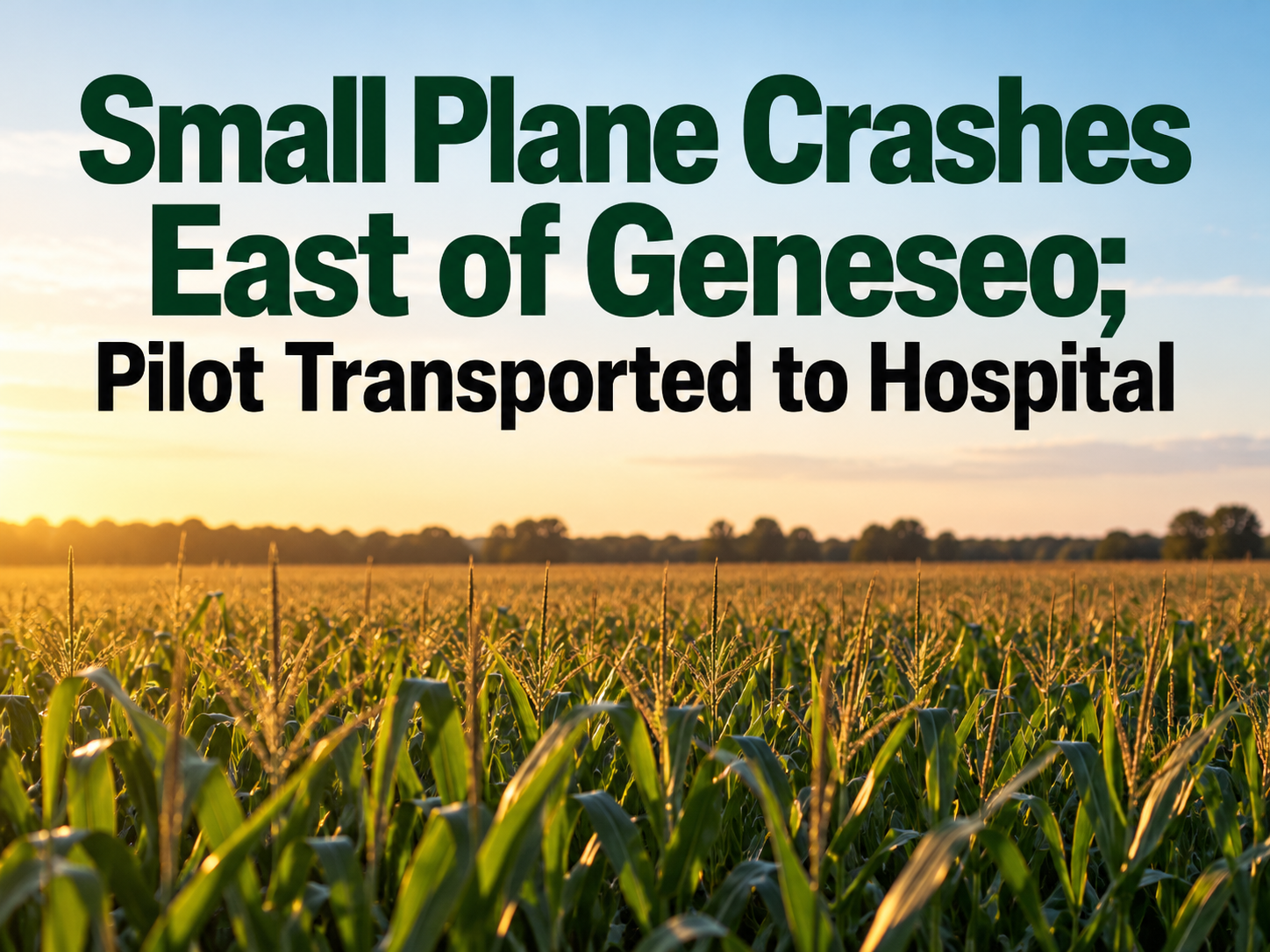 Small Plane Crashes East of Geneseo; Pilot Transported to Hospital