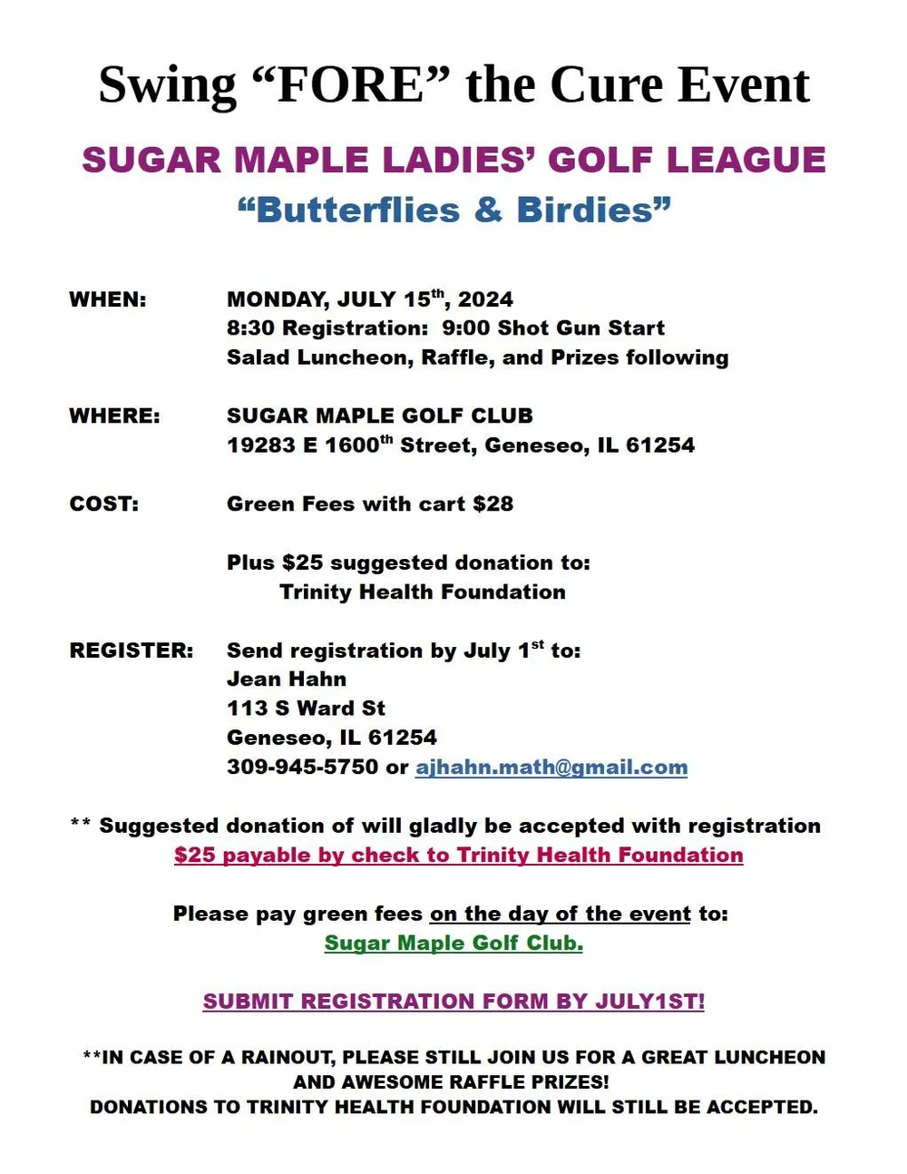 Sugar Maple Ladies Golf League Hosting Annual Event to Fight Cancer