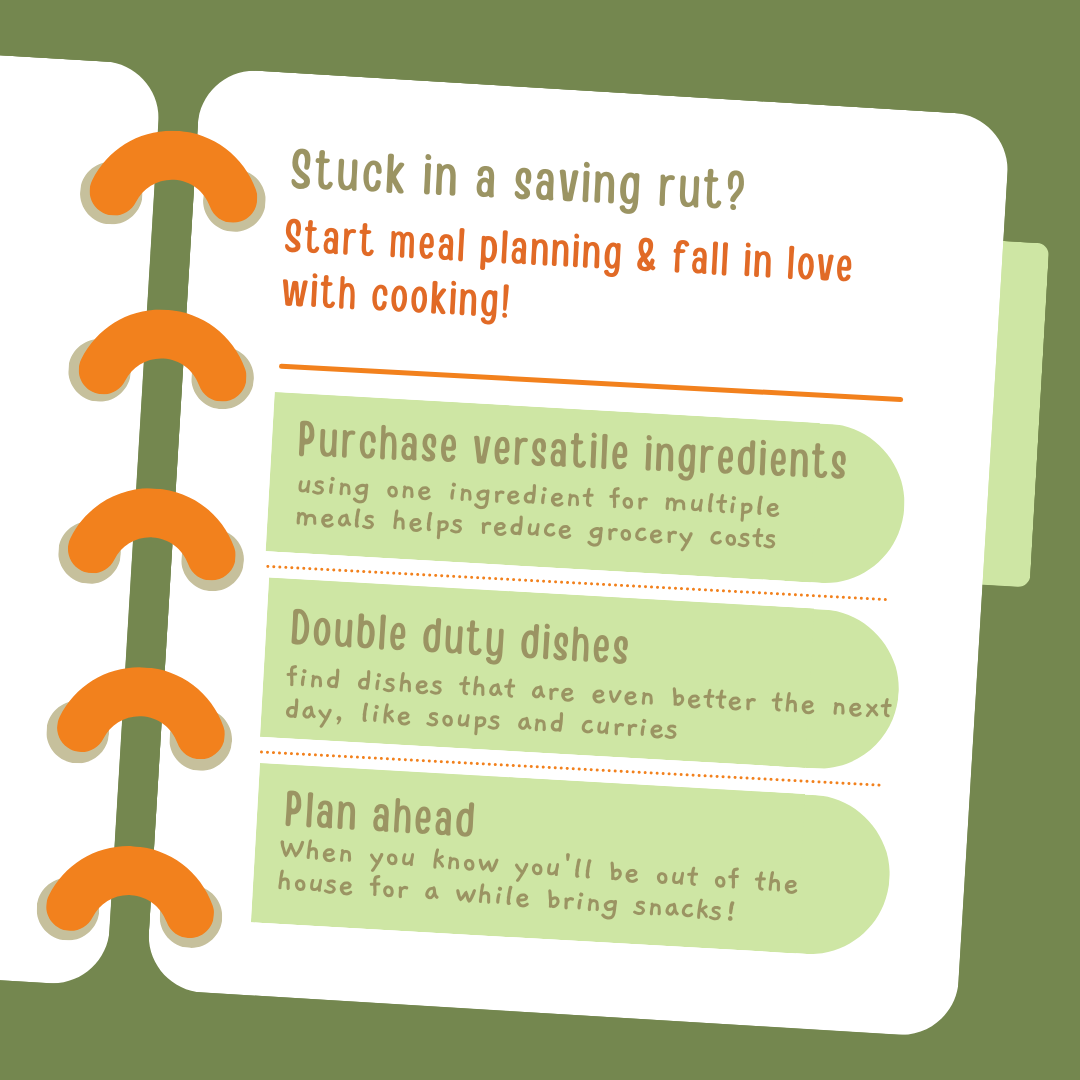 One thing every human has in common is that we need food!
$15 daily lunches and $30 quick dinners out add up to thousands of dollars a year. Cutting back on those meals out and instead opting for cooking at home, you'll notice a difference in your