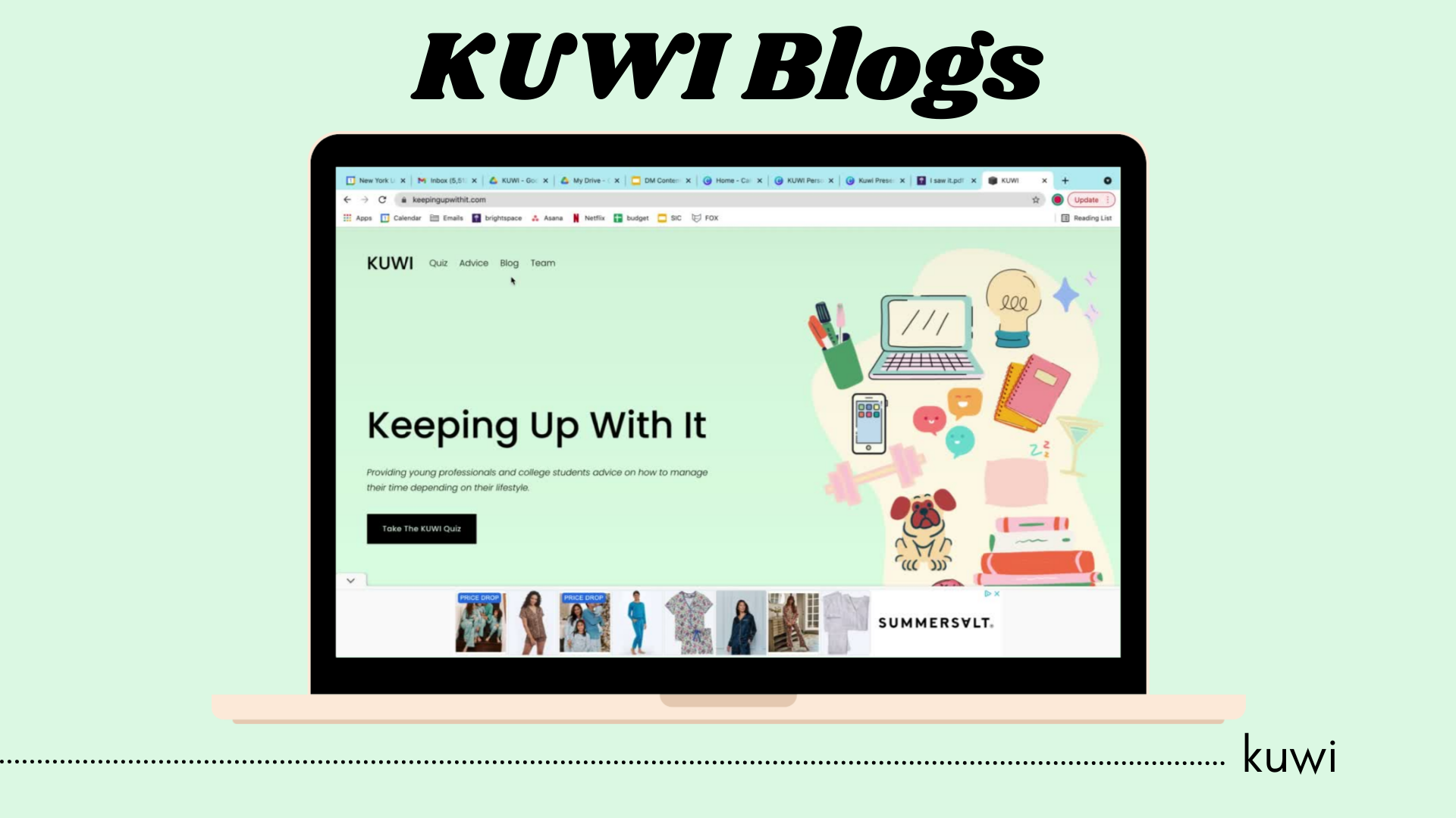 We realized we needed to add more content to our website besides the quiz in order to increase traffic and keep our website relevant, so we decided to share weekly blog posts to keep our users engaged
We would share weekly blog post updates on our I