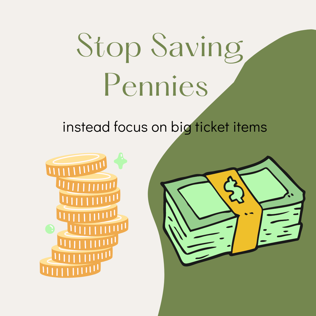 We've all seen those posts about how your weekly starbucks latte could add up to a down payment on a house, right?
And sure, the little things do add up, but focusing on removing large expenses that we don't need is so much more efficient than tryin