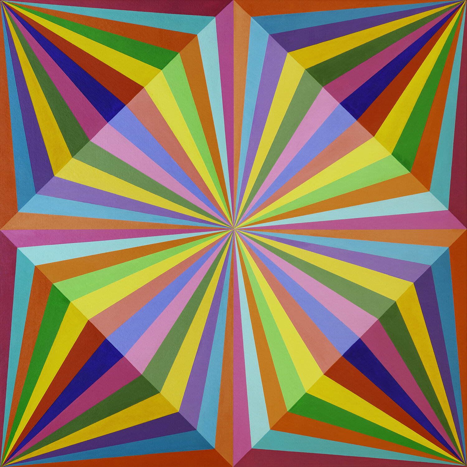 'Colorful Stab wound' Acrylic on wood panel 40 cm x 40 cm