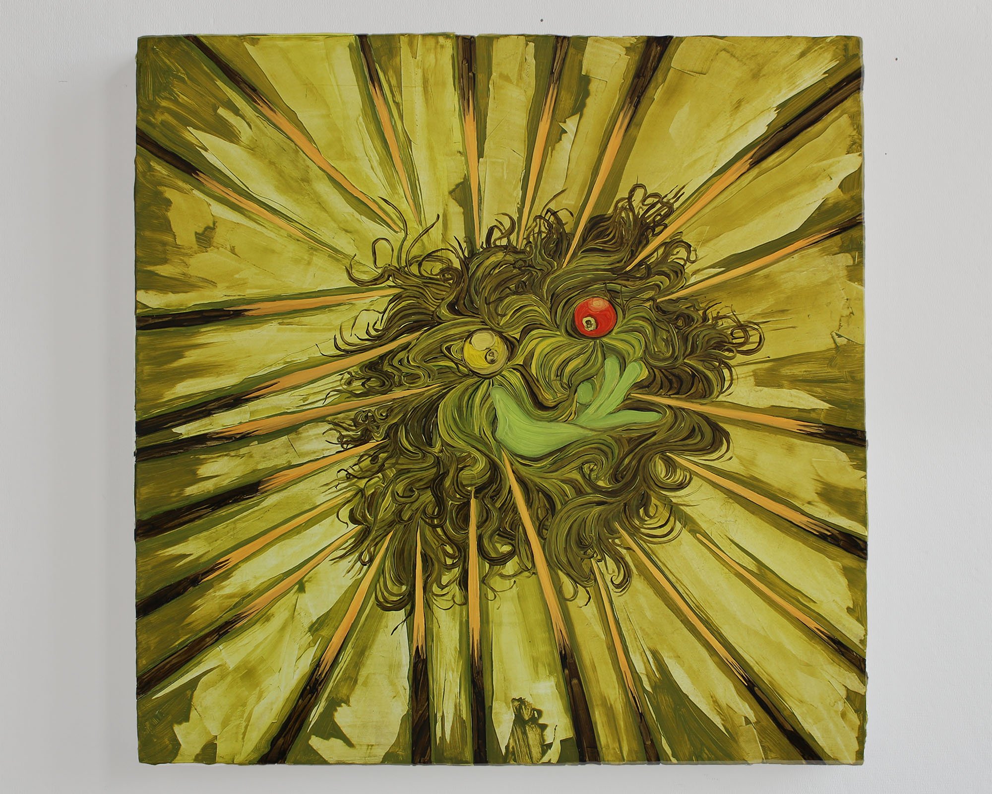 Rat Saw God. 24x24”. Oil on panel.