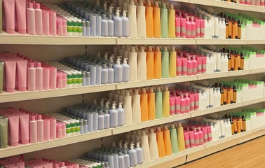 Beauty Products on Shelf