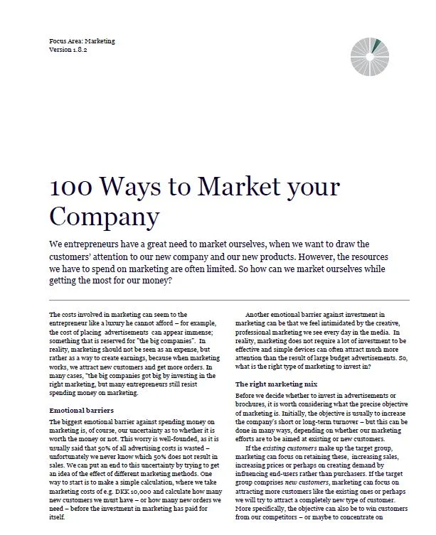 100 Ways to Market Your Company