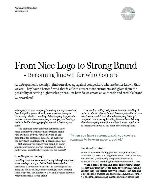 From Nice Logo to Strong Brand Document Screenshot