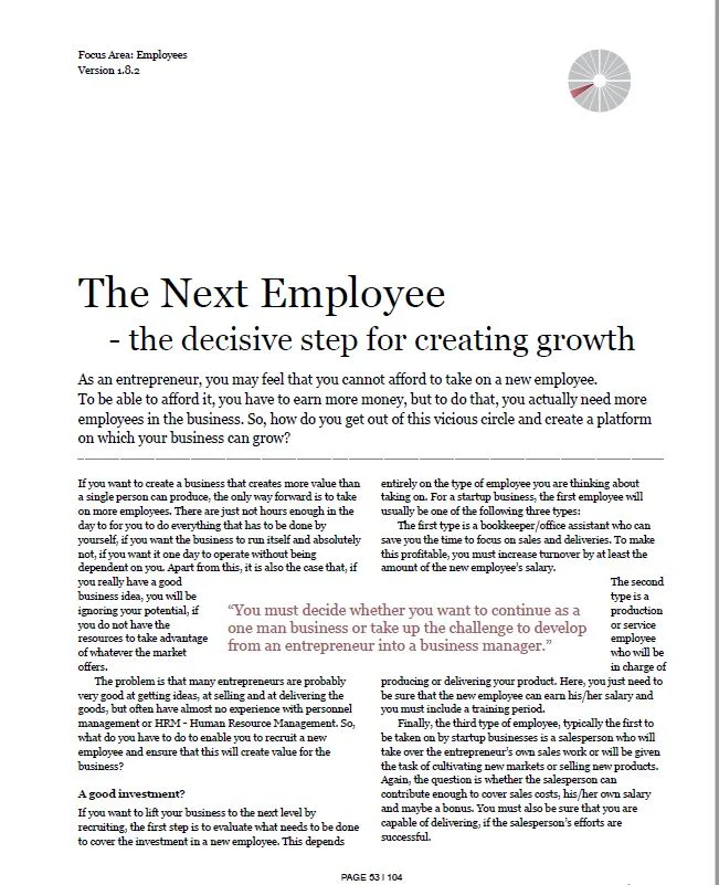 The Next Employee Document Screenshot