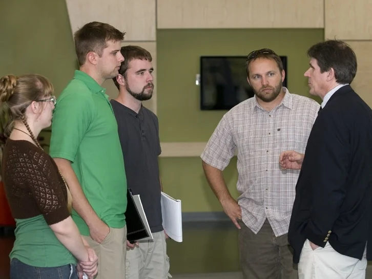 Professor Dougan Talking to Students at Innovation Center.jpg