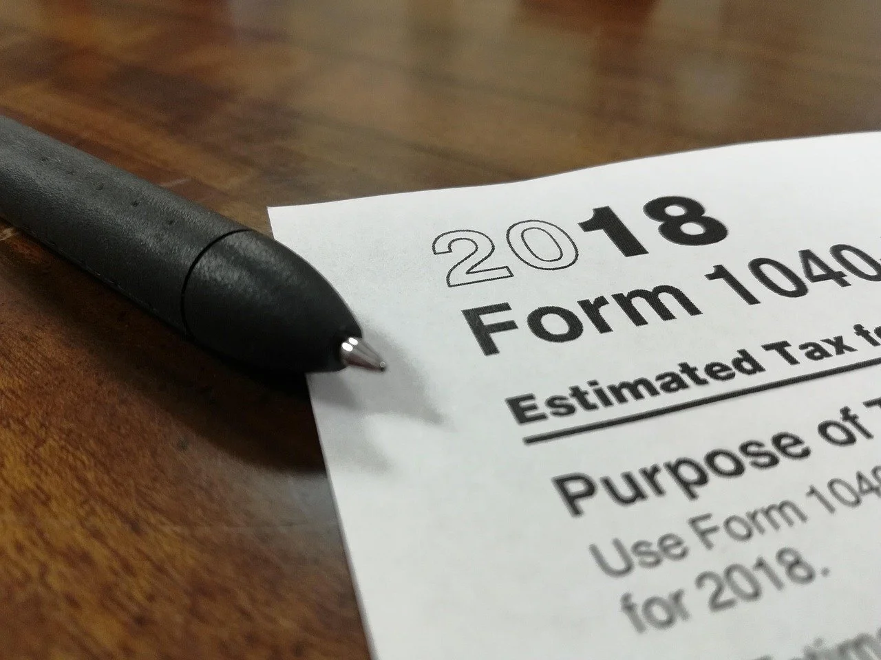 2018 Form 1040 Tax Form.