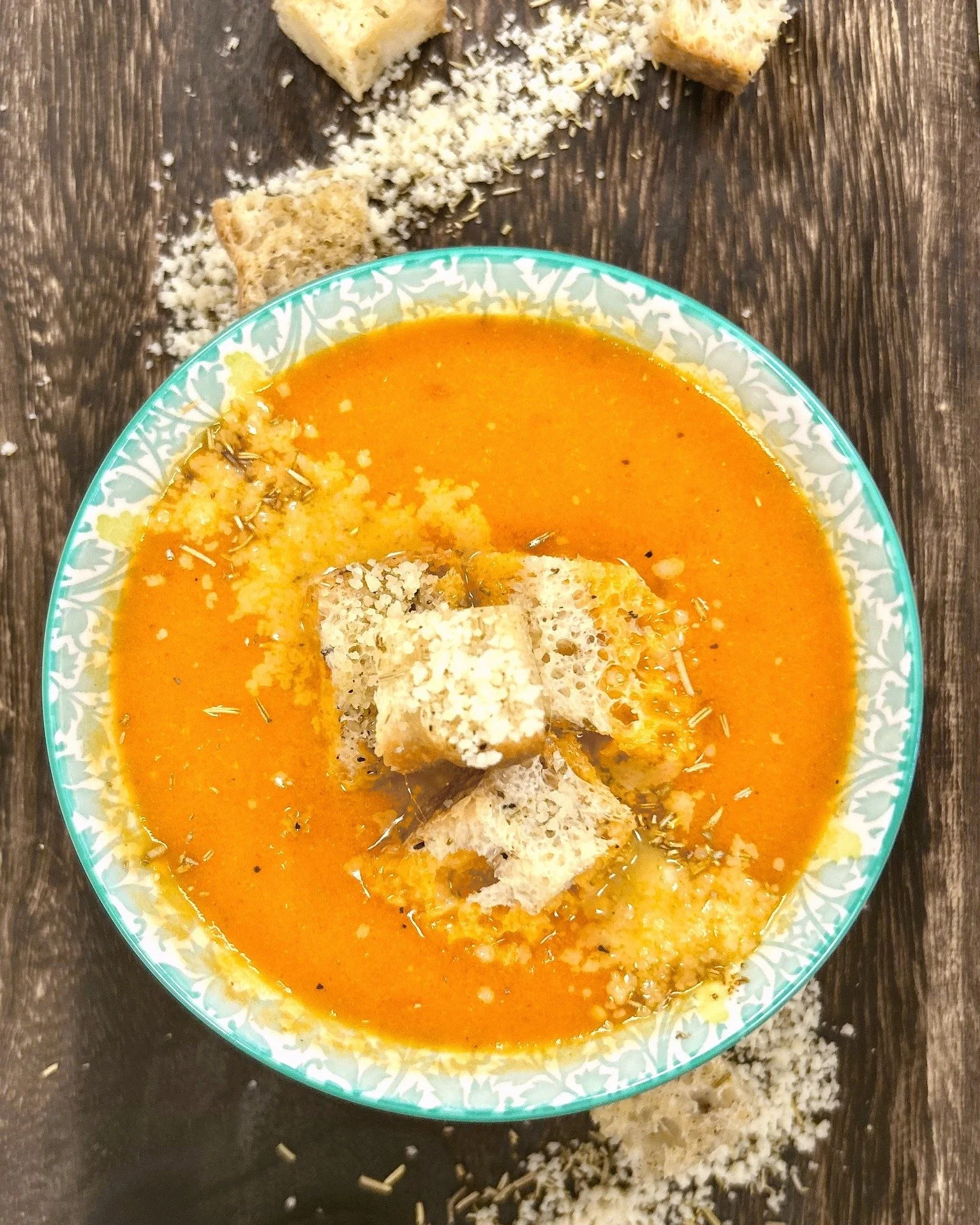 This week's special is a mouthwatering Roasted Garlic Tomato Soup. The base of this soup is oven-roasted tomatoes, onion, and plenty of garlic. Blend all that with some vegetable stock, half and half, and black pepper, and you get this delectable sou