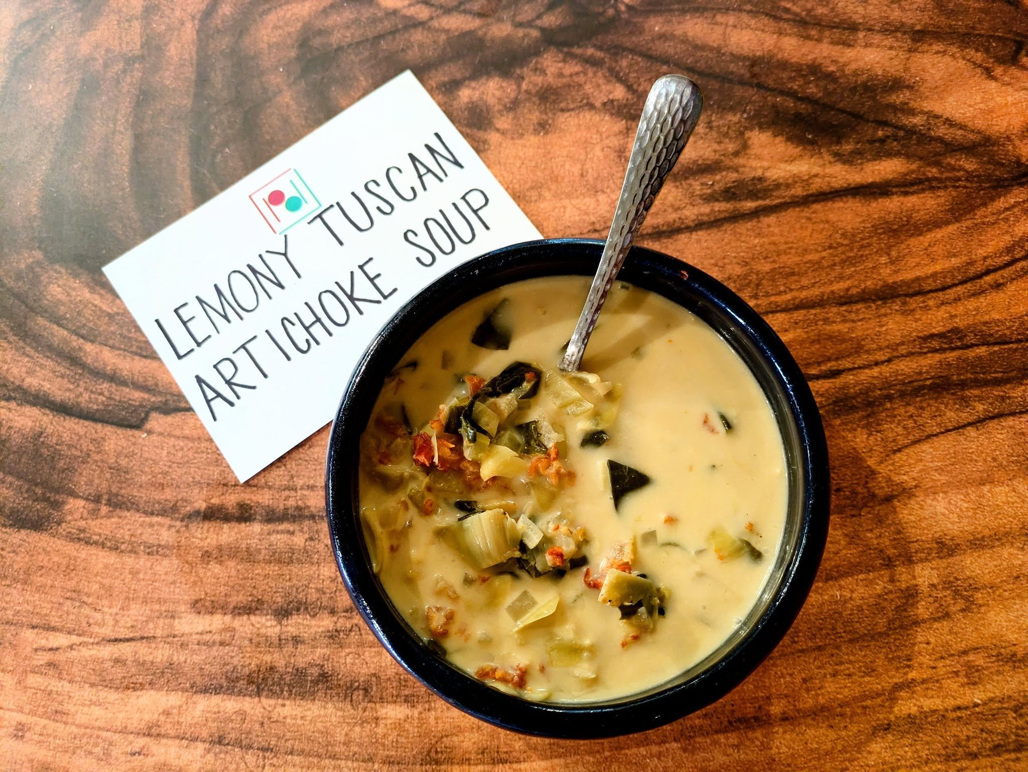 Bright, comforting, and full of Tuscan flavor. 🍋 Our Lemony Tuscan Artichoke Soup is a beautiful balance of creamy richness and fresh citrus, with tender artichoke hearts, celery, onion, and garlic simmered together and finished with spinach and swe