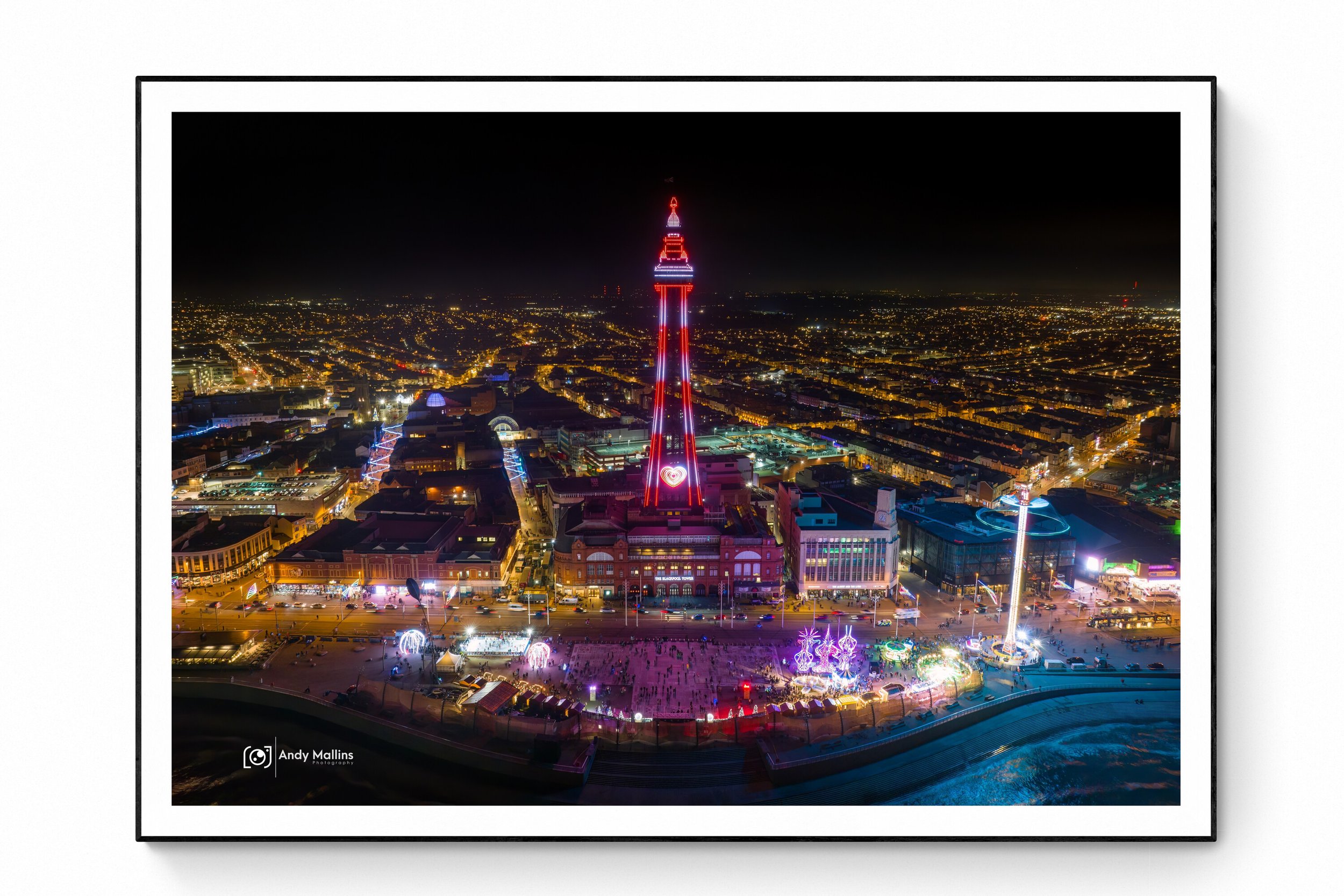 Framed photo of Christmas By The Sea At Blackpool by Andy Mallins Photography.