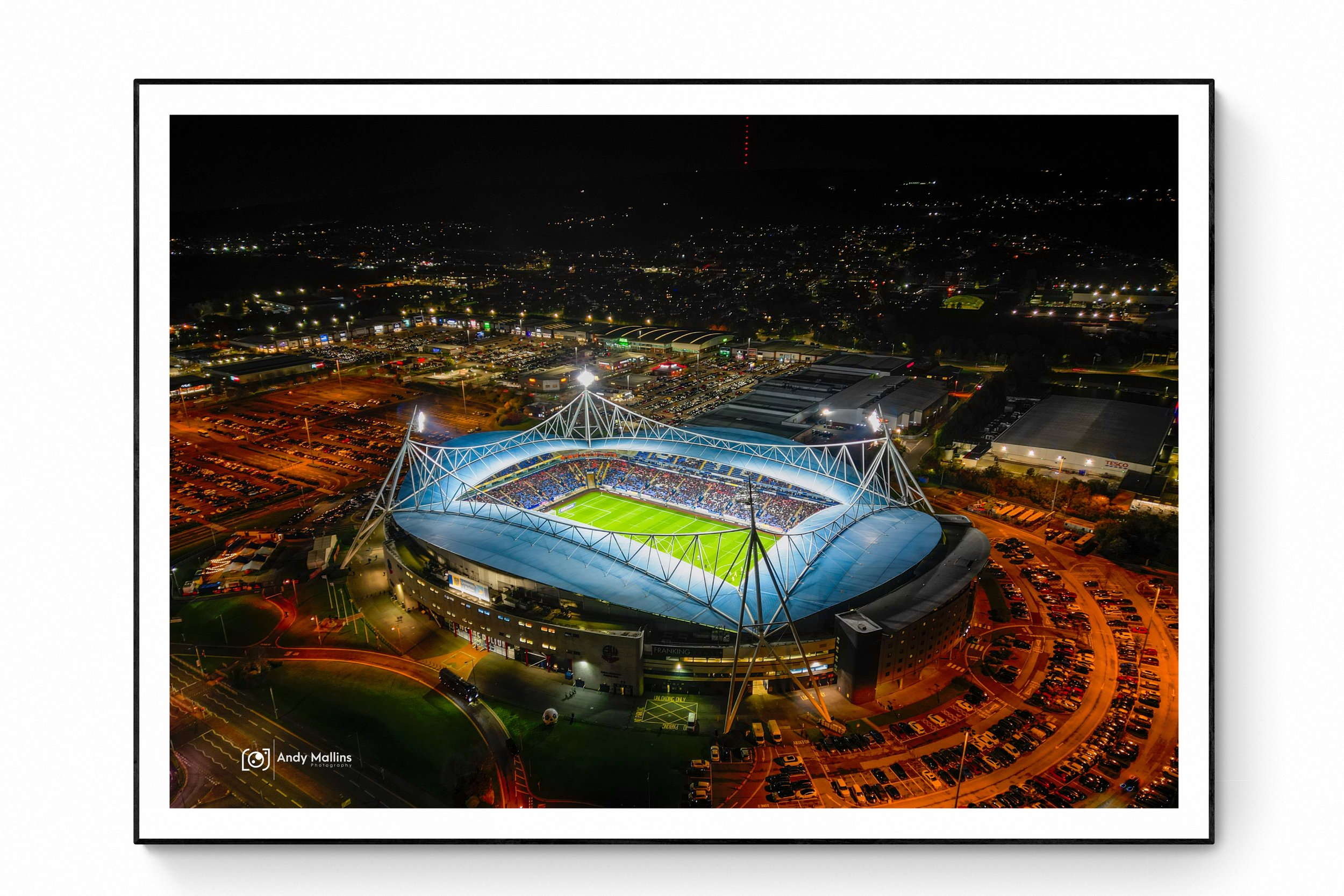 Framed photo of Bolton Wanderers From Above by Andy Mallins Photography.