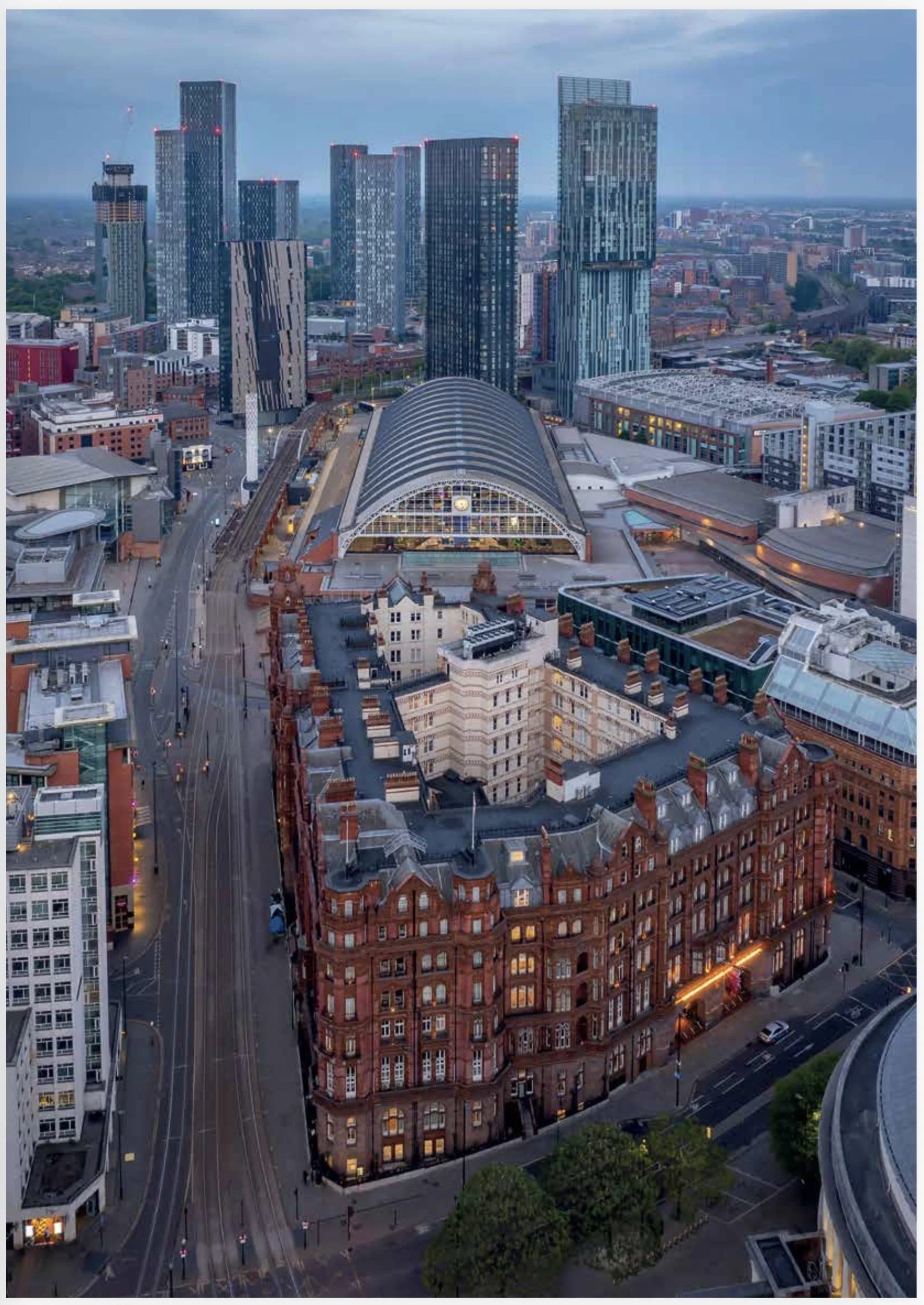 An example image of the 2026 Manchester Calendar featuring Andy Mallins stunning aerial photography.