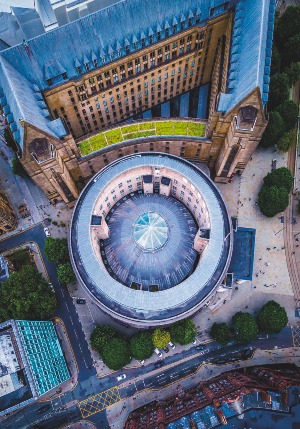 An example image of the 2025 Manchester Calendar featuring Andy Mallins stunning aerial photography.