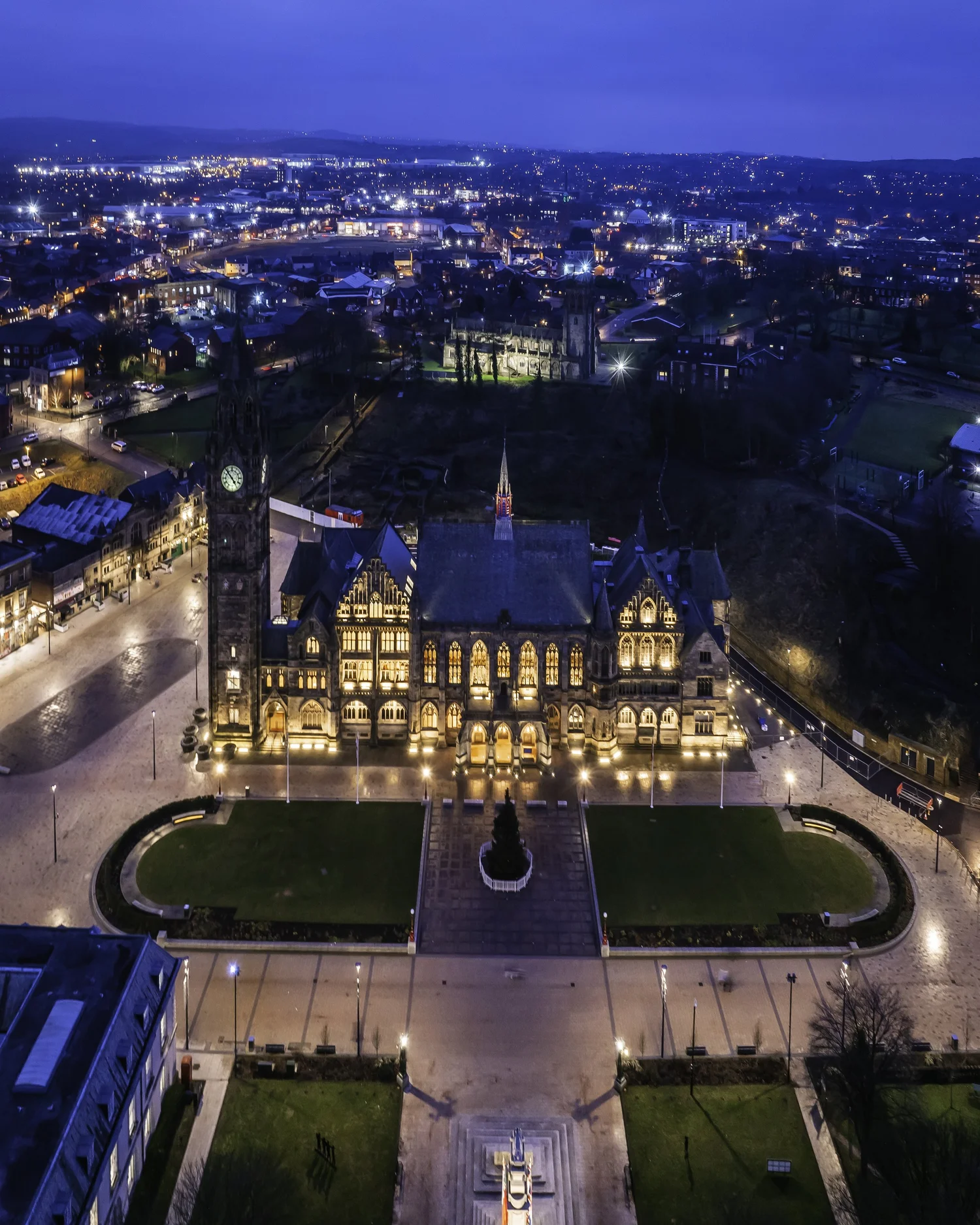 Rochdale Town Hall | Aerial Photography | Stock Images for Sale | Andy Mallins Photography | Buy Photographic and Poster Prints