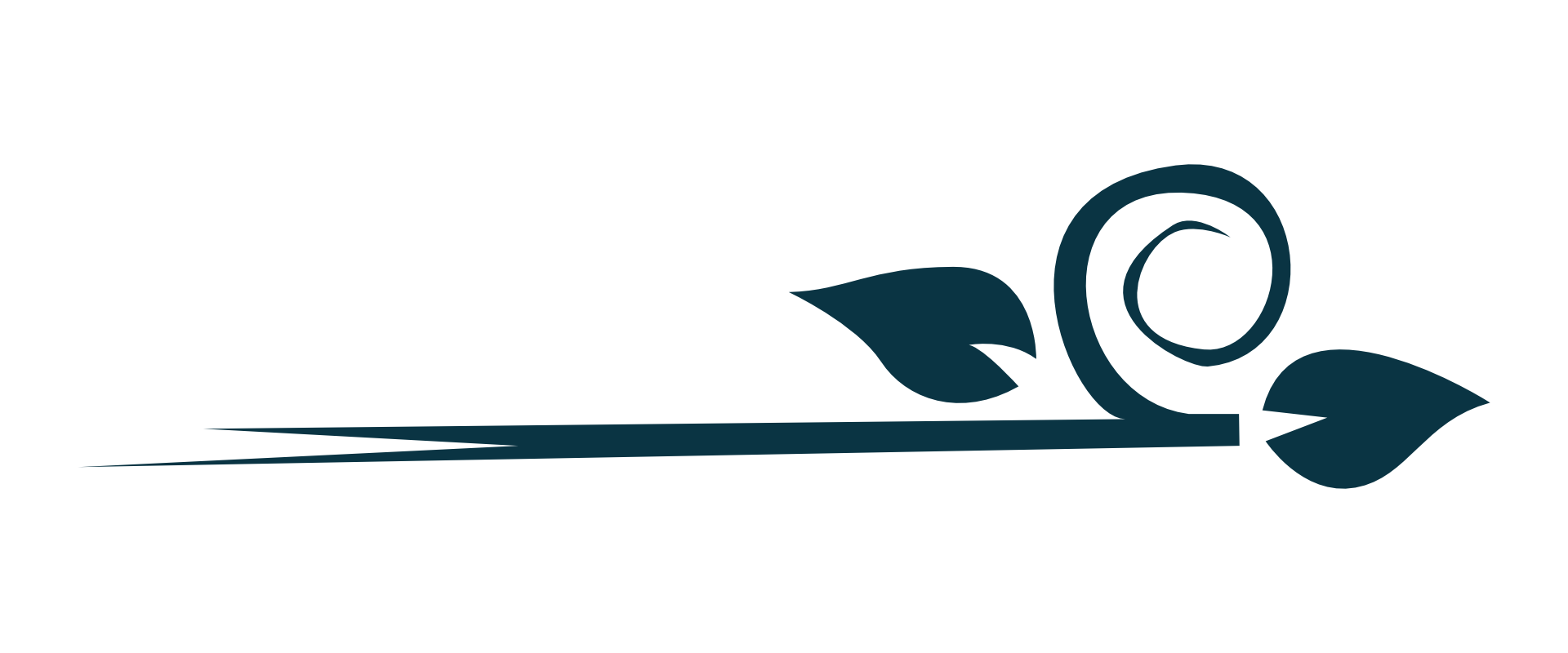 Graphic of a stylized mouse in dark blue with tails extending from both ends of its body.