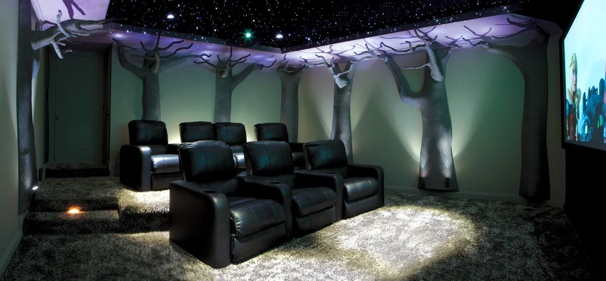 3D Starfield Ceiling & Fabric-Stretched Walls