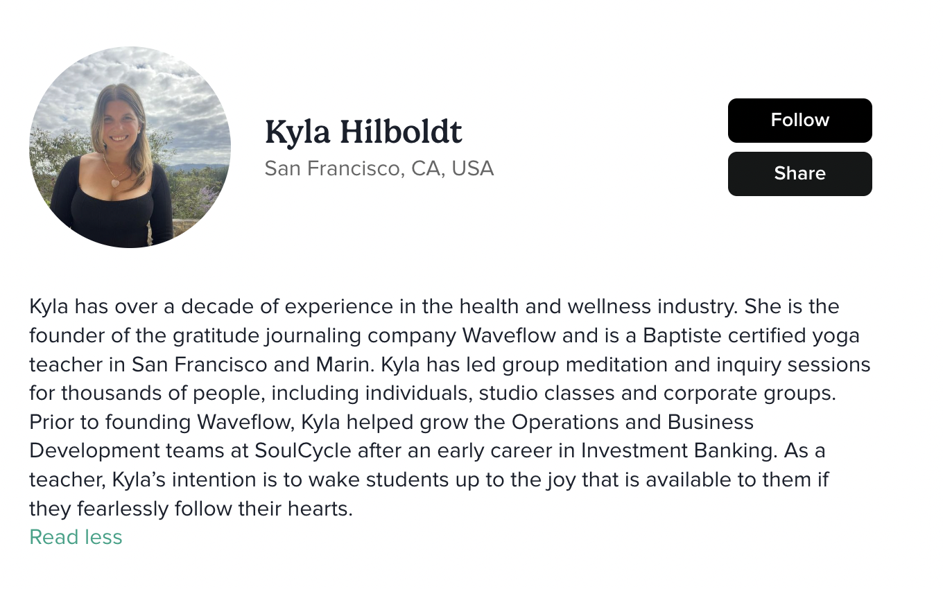 template for yoga teacher bio