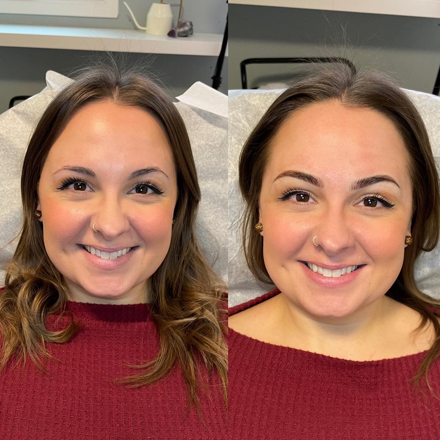 Before and after Combo Brow transformation. 

When you book for a service with us just know your working with a genuine artist who is skilled to create the right brow for your facial shape. 

Combo brows is $550 for the first appointment and $150 the