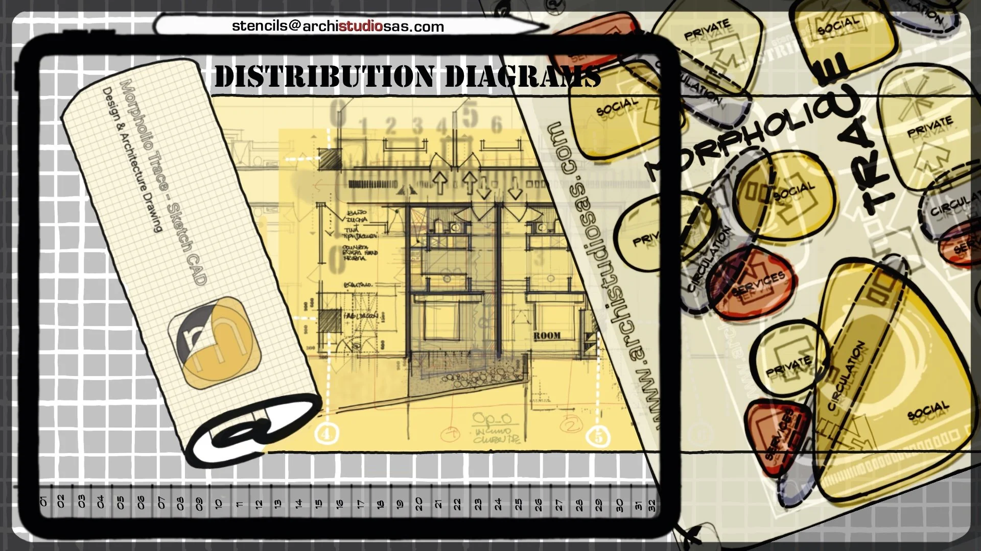 Video Distribution Diagrams Stencils made with Morpholio Trace