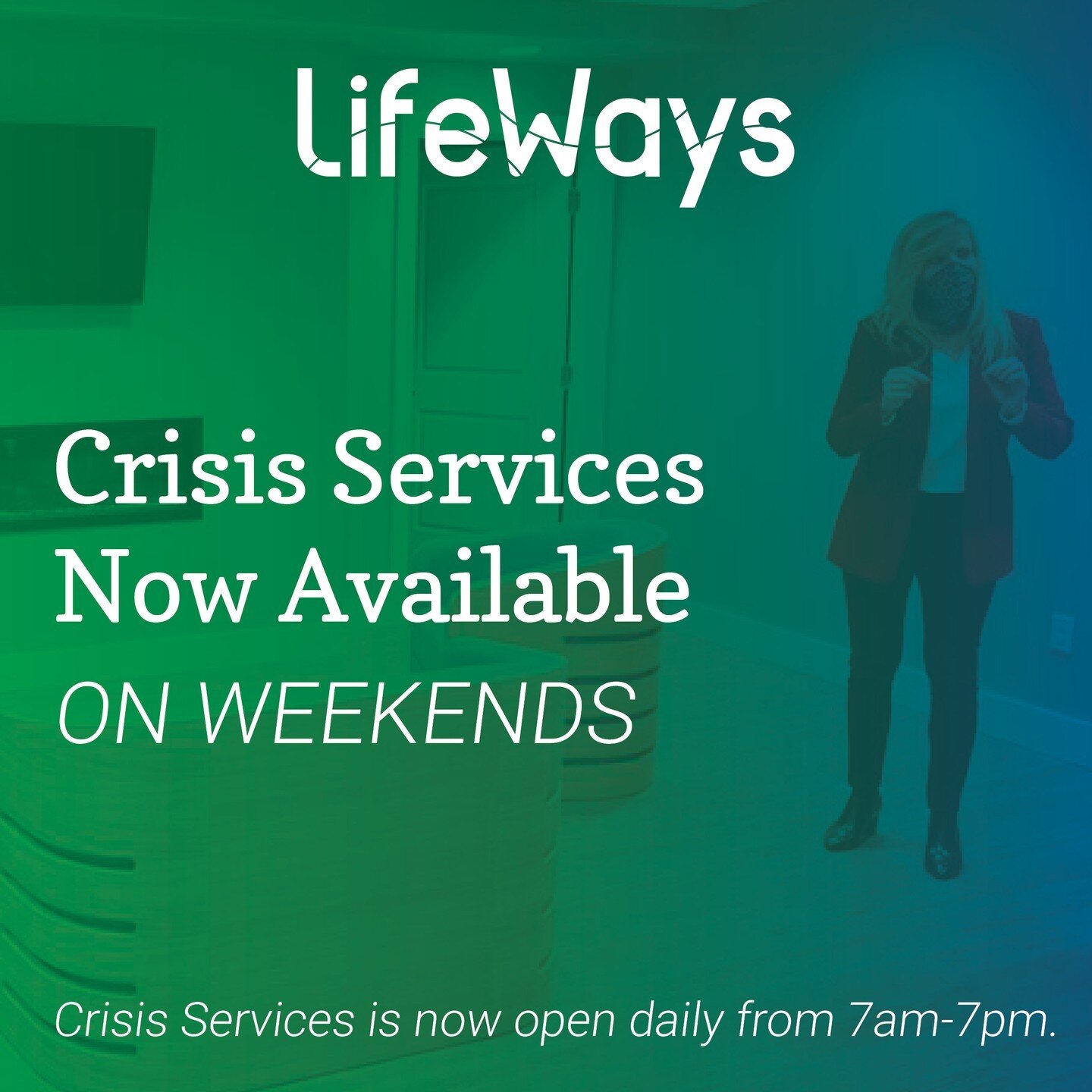 LifeWays Crisis Services Now Available on Weekends!
Learn More: lifewaysmi.org/lifeways-blog